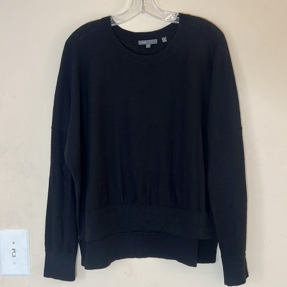 Vince Black Crew Neck High Low Oversize Sweater Size M - Picture 10 of 11
